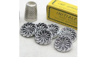 6 boutons / 21MM / Argenté "Corde"