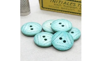 6 boutons / 23MM / Bleu Vert