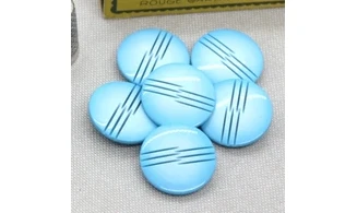 6 boutons / 22MM / Bleu strié