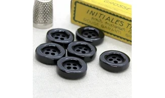 Bouton VINTAGE NOIR / par 6 / 20MM