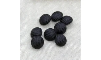 8 boutons / 12MM / Boule noire Soie